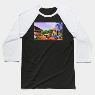 African Village Artwork, African People, Black History Baseball T-Shirt